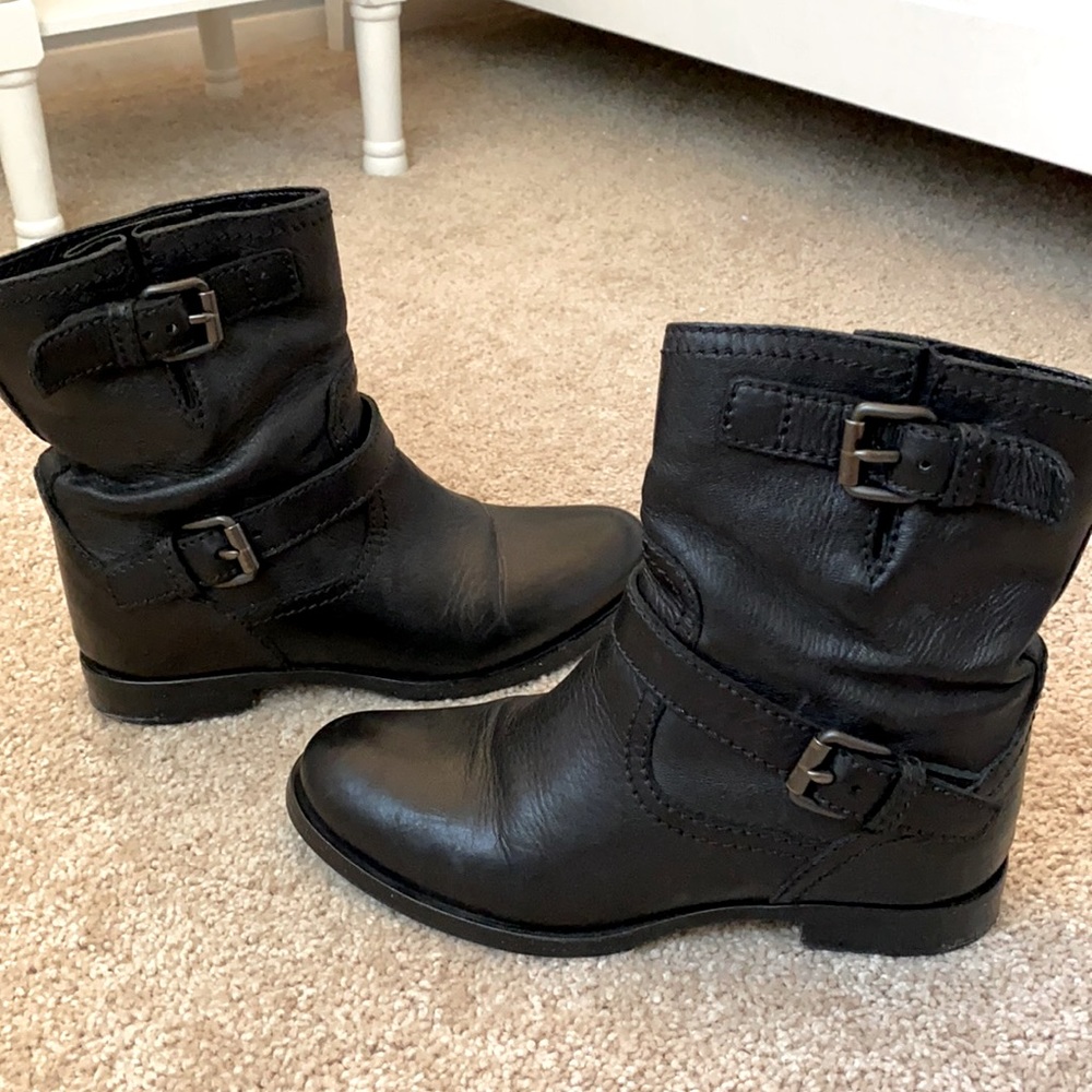Prada leather moto boots